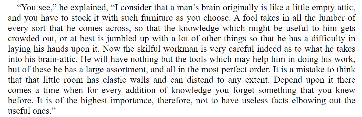 excerpt for Sherlock Memory or Mind Palace Study Technique